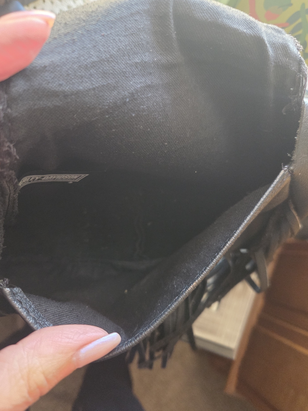 Harley-Davidson Black Leather Fringe Crossbody Bag - Picture 8 of 13